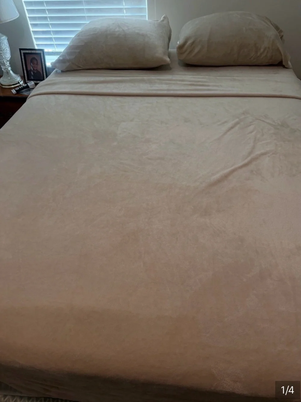 Queen Size Plush Cream Sheet Set - Soft Cozy Comfort